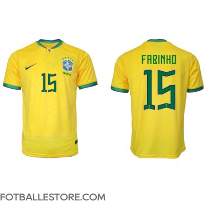 Brasil Fabinho #15 Hjemmedrakt VM 2022 Kortermet